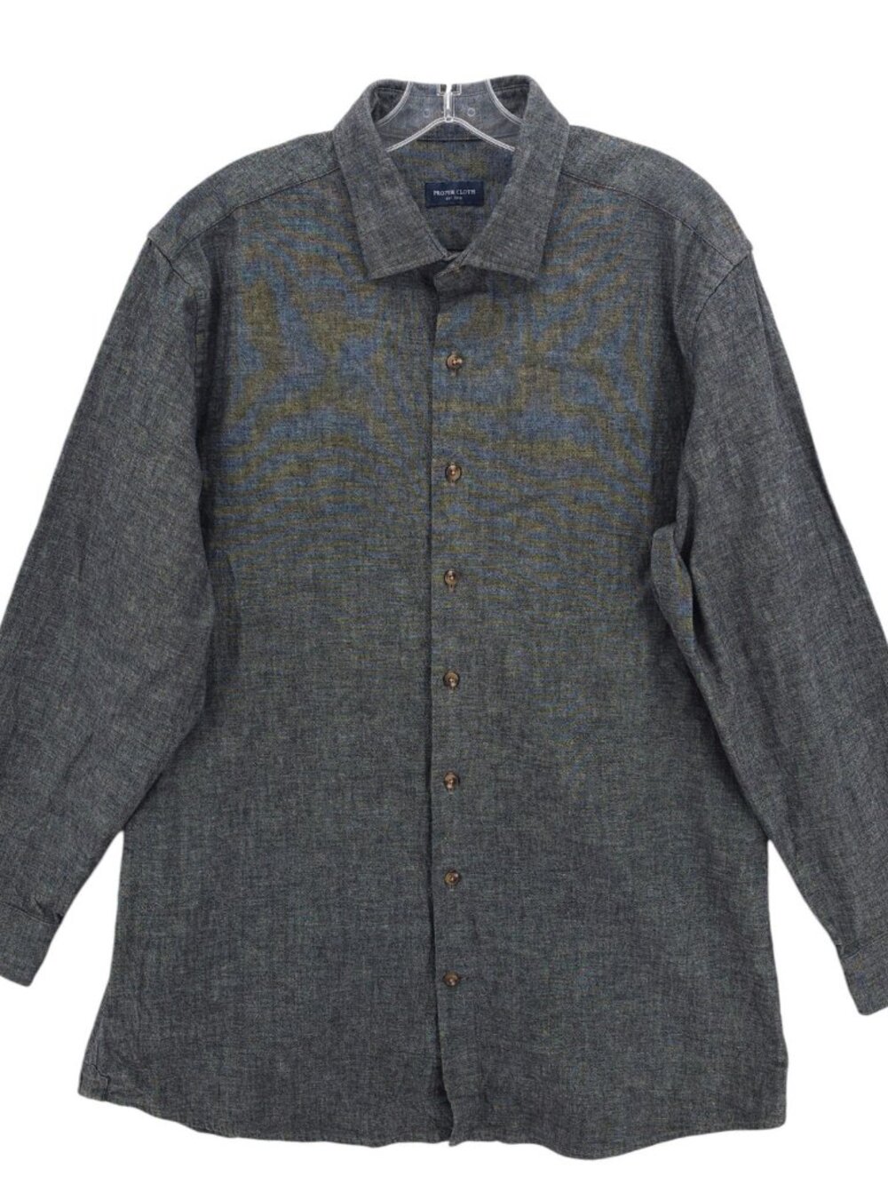 PROPER CLOTH Japanese Selvedge Heavy Black Chambray Shirt EUC Neck 17 - Large?